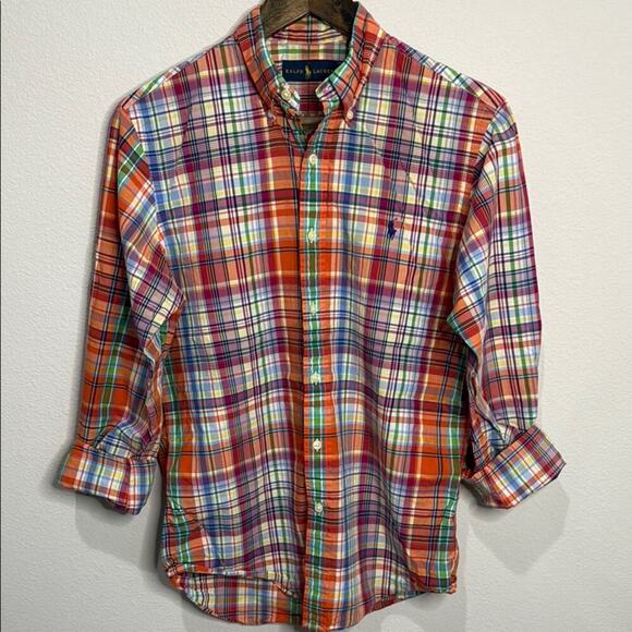 Ralph Lauren Other - Ralph Lauren Orange Plaid Cotton Button Down Shirt Size S